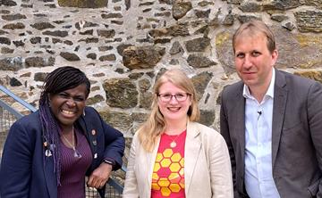 UK ATC’s Dr Olivia Jones is pictured with Sky at Night presenters Maggie Aderin-Pocock and Chris Lintott.