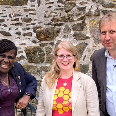 UK ATC’s Dr Olivia Jones is pictured with Sky at Night presenters Maggie Aderin-Pocock and Chris Lintott.
